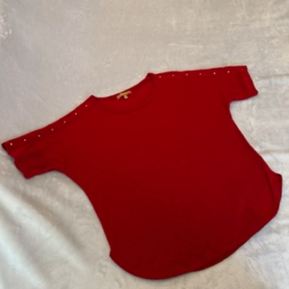 Ellen Tracy Women's Top Shirt Large Red